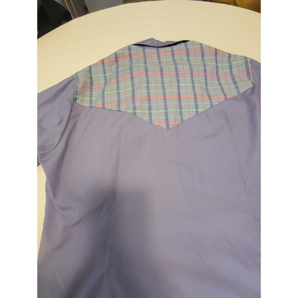 Vintage 1960's Western Pearl Snap Pastel Button Down Shirt M/L - Picture 12 of 13